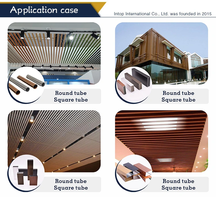 Customized Indoor and Outdoor Decoration Metal Batten Hollow Tube Wood Grain Aluminum Profile