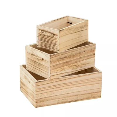 Rattan Storage Basket Desktop Solid Wood Storage Basket Hand-Woven Snack Basket Book Organizer Wood Crates
