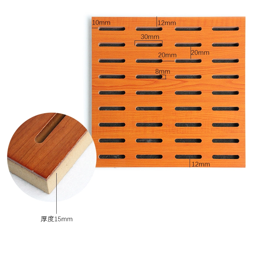 Classic Decoration Style for School/Office Perforated Wood Timber Acoustic Panel