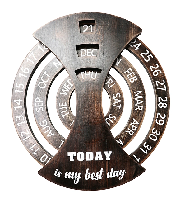 Today Is My Best Day Calendar, Creative Wooden Simple Home Desktop Calendar Decorations
