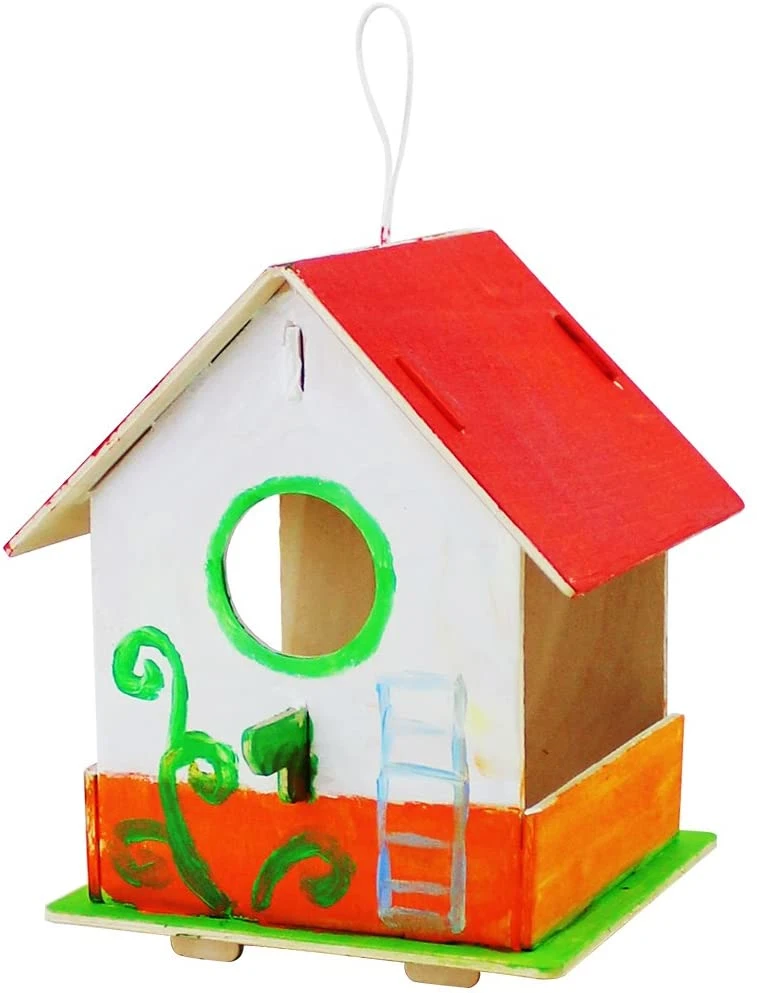 3-D Painting Puzzle Wooden/Wood Birdhouse for Kids Paiting Assembly Modle Building Kits