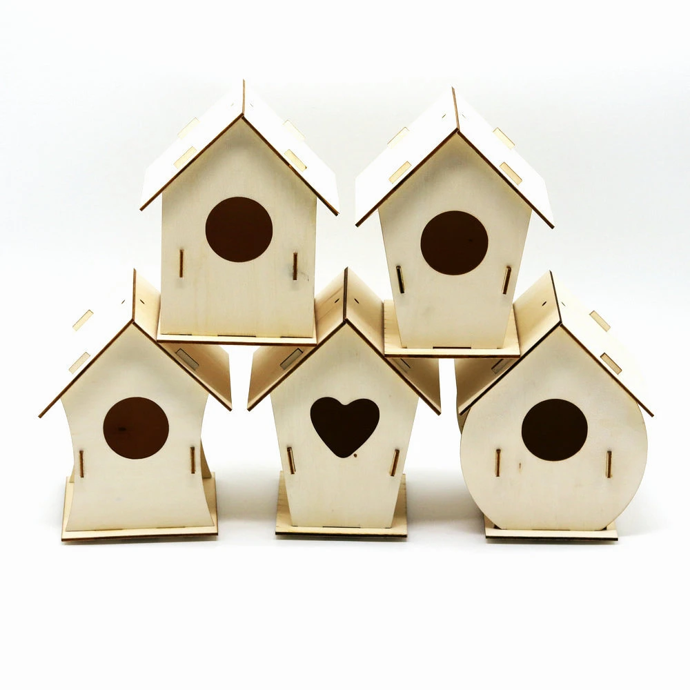Hot Sales New Popular Painting Toys DIY Wooden Birdhouse