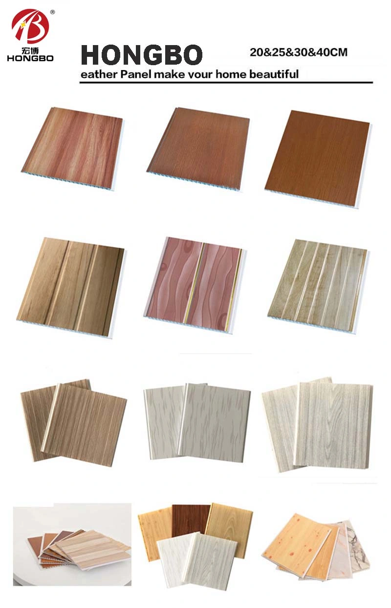 Wooden Colors PVC Ceiling Panel Plastic Board for Wall Decorations