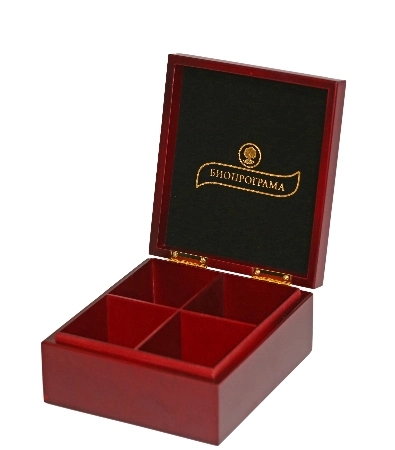 Handcrafted Mahogany Wooden Tea Gift Box, Tea Storage Box, Tea Bags Organizer