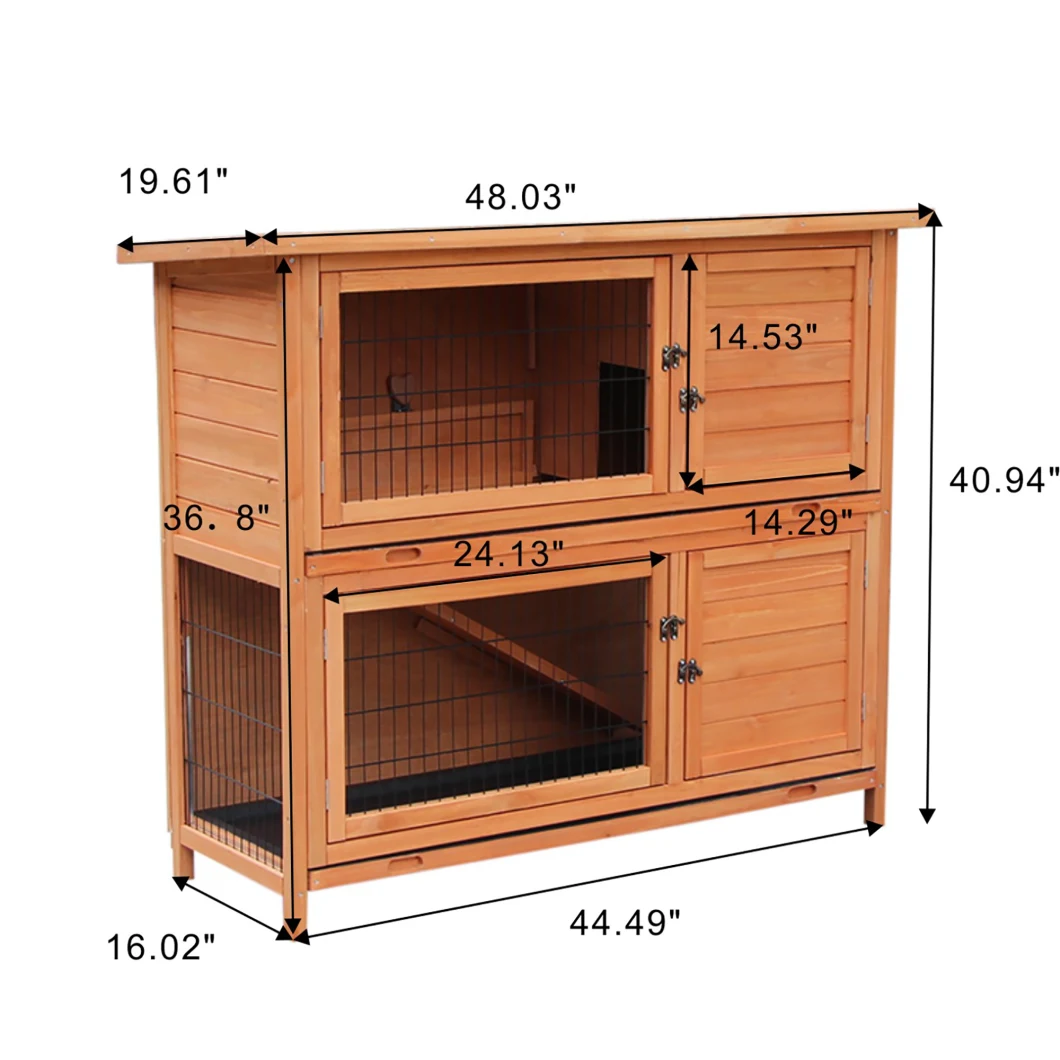 Hot Sale Waterproof Wooden Bird Cage Breathable Two Storeys Home Premium Wooden Pet House
