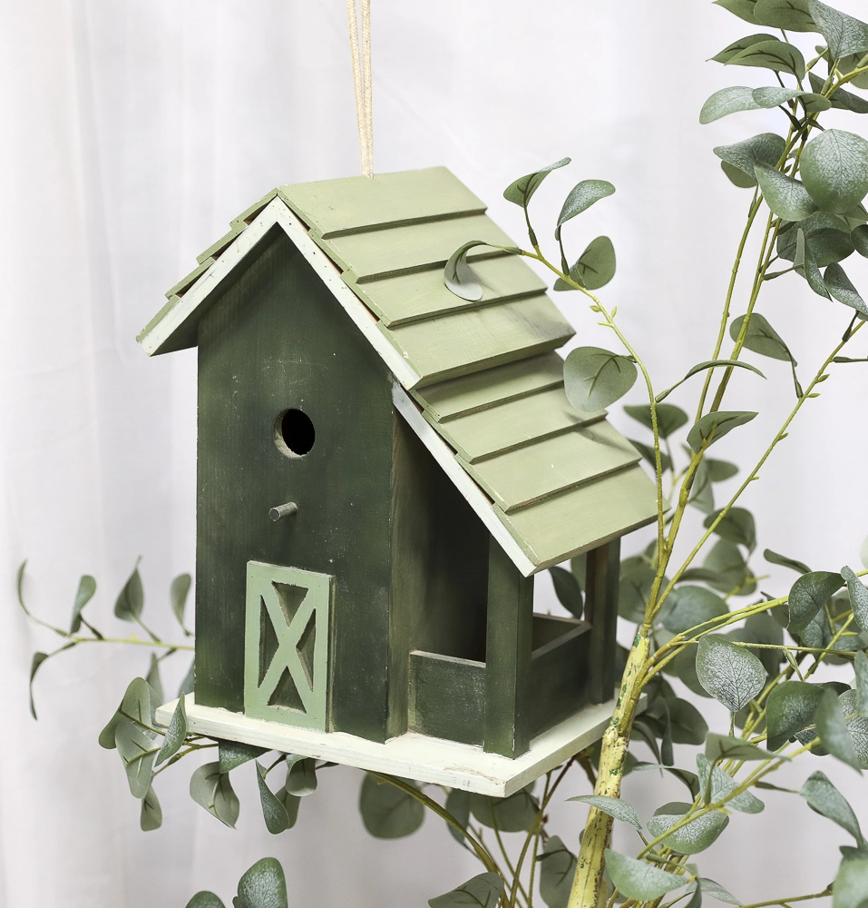 Wooden Hanging Bird House for Outside