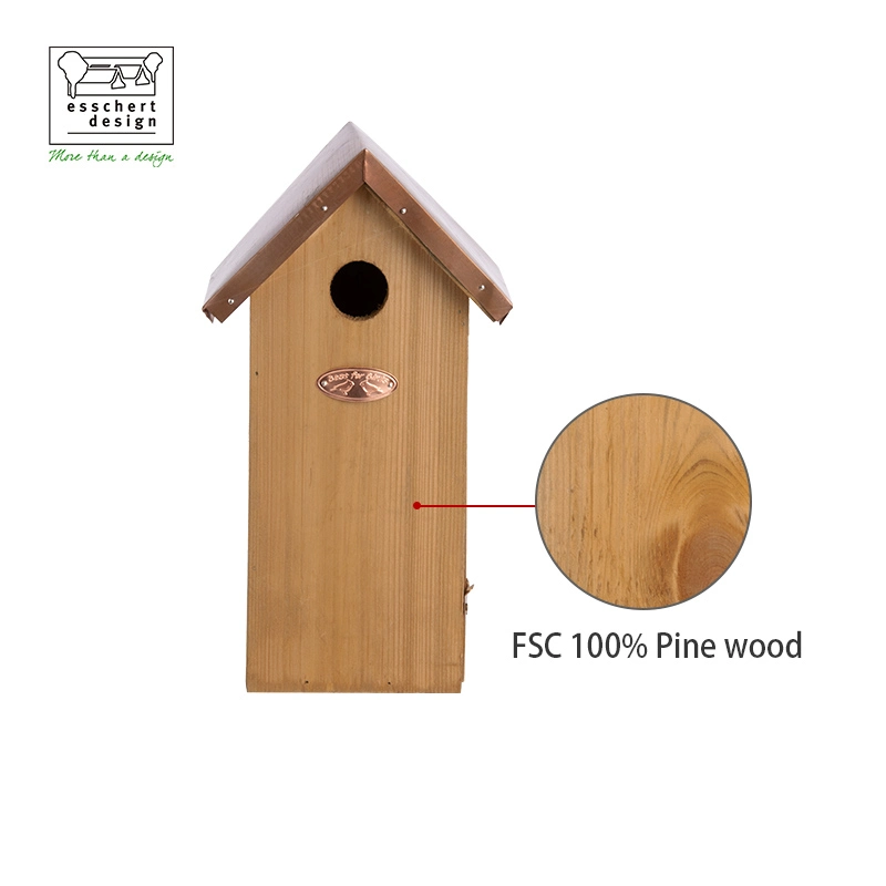 NK04 Esschert Design Hanging Bird House Wood Custom Garden Decorative Wooden Birdhouse