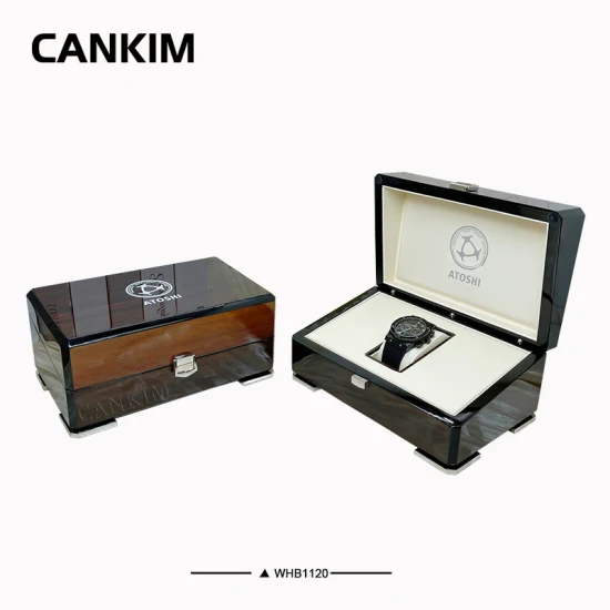 China Wholesale Stock Wooden Shiny Lacquer Watch Packaging Box Watch Case Box Watch Box
