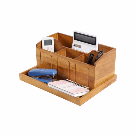 Hand Craft Pen Stand Wooden Desk Organizer