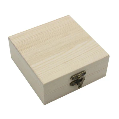 Small Gift Wooden Box Bottle Packaging Jewelry Boxes with Lock Tea Wood Storage Box