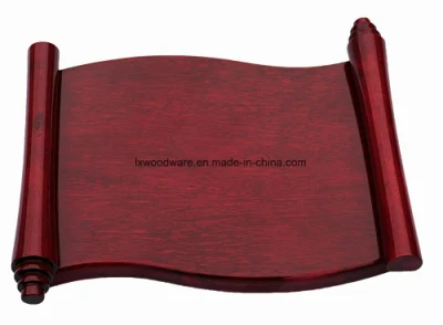 Rosewood Piano Finish Wooden Scroll Wall Awards Plaque