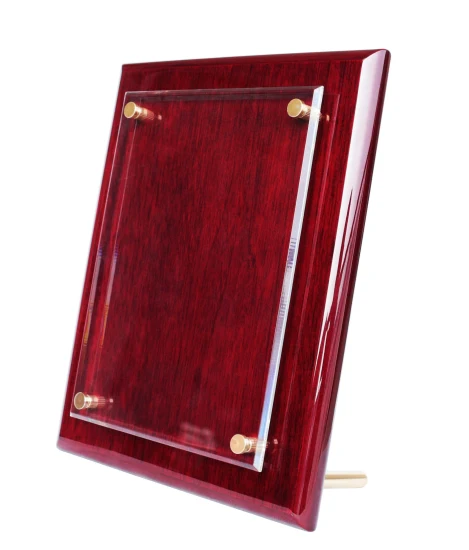 Rosewood High Gloss Finish Wooden Plaque with Acrylic