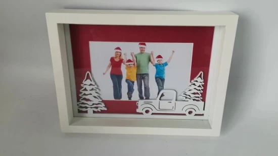 Wholesale Happy Christmas Decorative Solid Picture Frame Solid Wood Frame Wooden Photo Frame for Christmas Decoration